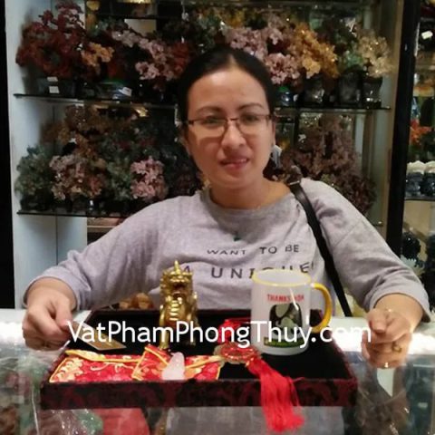 Chị Yến - khách hàng mua Mặt nhẫn Tỳ Hưu thạch anh vàng 10.5 S757, Tỳ hưu đeo cổ thạch anh trắng vảy rồng S406, Tỳ hưu đồng 6 tấc D211