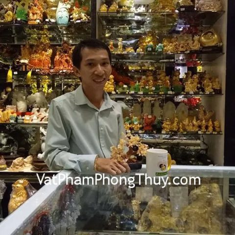 Anh Thái - khách hàng mua chuỗi thạch anh vàng S6225-1331 và cây tài lộc thach anh vàng KC047