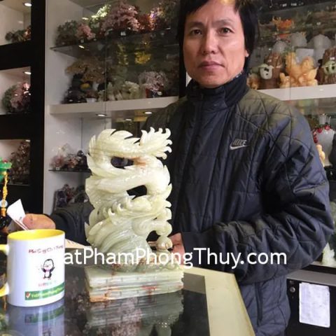 Anh Lợi- khách hàng mua tượng rồng cẩm thạch đứng N074