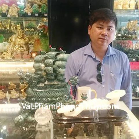 Anh Huỳnh - Khách hàng mua Gậy như ý GM077, Thuyền buồm xanh ngọc vân mây K092M và Quả cầu thạch anh trắng GM148