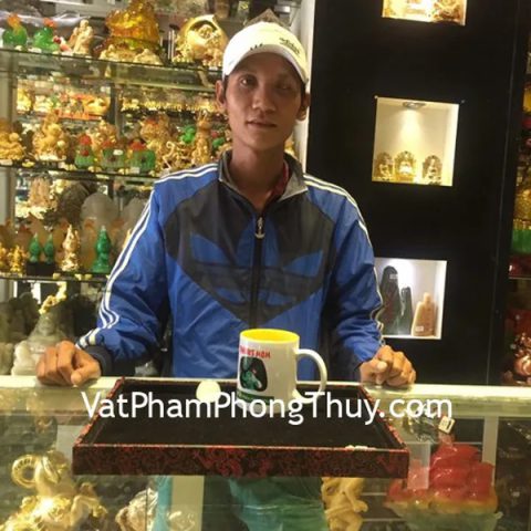 Anh Tài-khách hàng mua mặt phật bổn mạng phỉ thúy xanh đậm lớn Hư Không Tạng Bồ Tát tuổi Sửu+Dần S6508-2