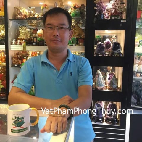 Anh Cường - khách hàng mua chuỗi thạch anh tóc vàng sáng Uruguay A++ S6367-S5-1490, chuỗi phỉ thúy xanh đậm A+ 14li S6396