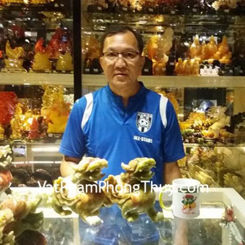 Chú Hoàng - khách hàng mua Cặp Tỳ hưu Tiêu ngọc xanh huyết M001