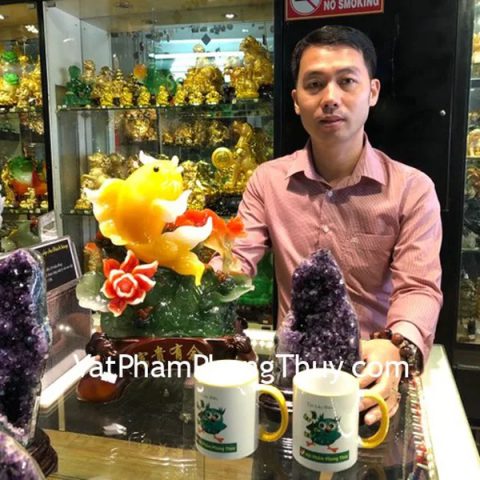 Anh Thanh - Khách hàng mua Cá chép vàng trên sen - Phú quý hữu ngư C095A và Bông thạch anh tím H089