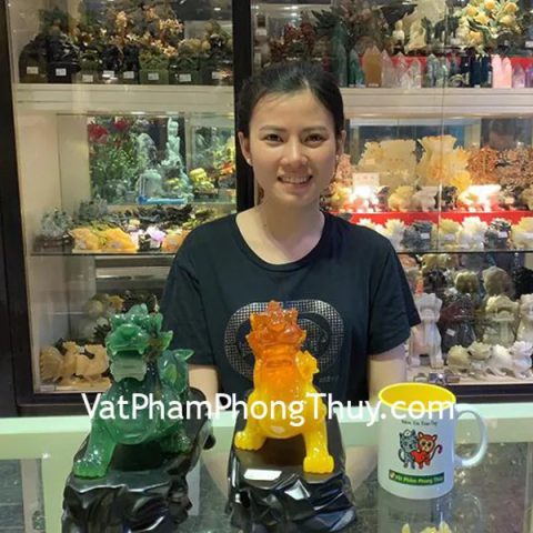 Chị Linh - khách hàng mua Tỳ hưu xanh ngọc LN055, Tỳ hưu vàng cam LN050
