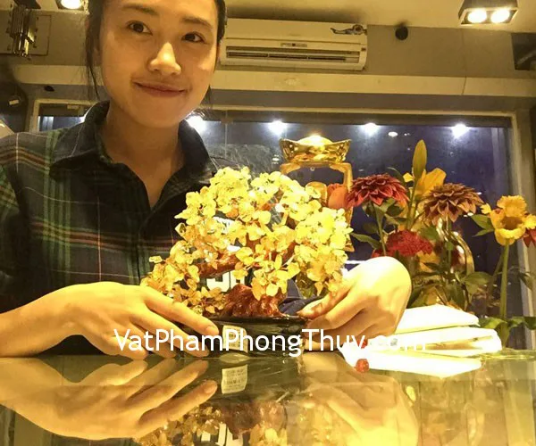 Chị Linh - khách hàng mua cây tài lộc thạch anh vàng
