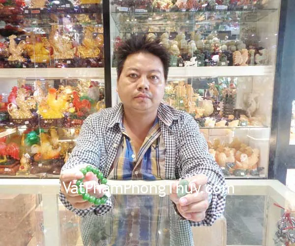 Anh Phong - khách hàng mua Chuỗi ngọc màu xanh bích Vân Nam lớn S6292, Tỳ hưu ngọc Đông Linh cõng tiền lớn S011