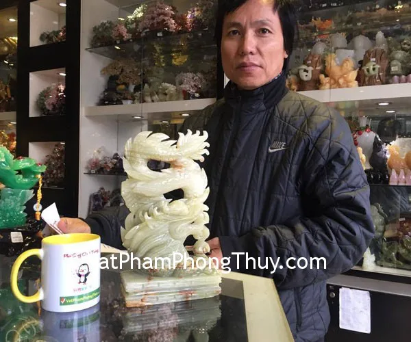 Anh Lợi- khách hàng mua tượng rồng cẩm thạch đứng N074