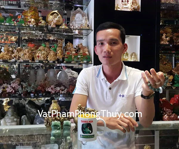 Anh Dũng - khách hàng mua cặp tỳ hưu ngọc đông linh M167, hồ lô bát tiên D205, đồng tử cưỡi kỳ lân D203 và chuỗi ngọc phỉ thúy xanh S6396