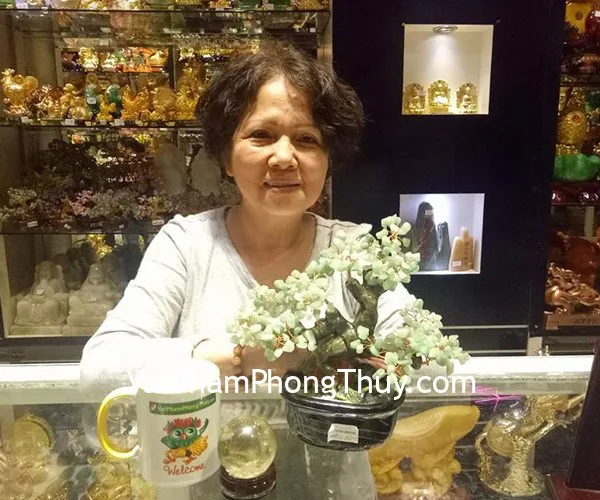 Cô Nhung - khách hàng mua cây tài lộc đông linh KC087, ngọc bội quan âm S6419, chuỗi thạch anh tóc đỏ S6371-1664 và quả cầu thạch anh vàng GM150-3613