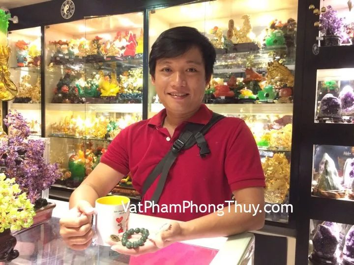 Anh Tín - khách hàng mua chuỗi phỉ thúy xanh đậm A+ 14li S6396, chuỗi phỉ thúy xanh nhạt nhỏ S6156