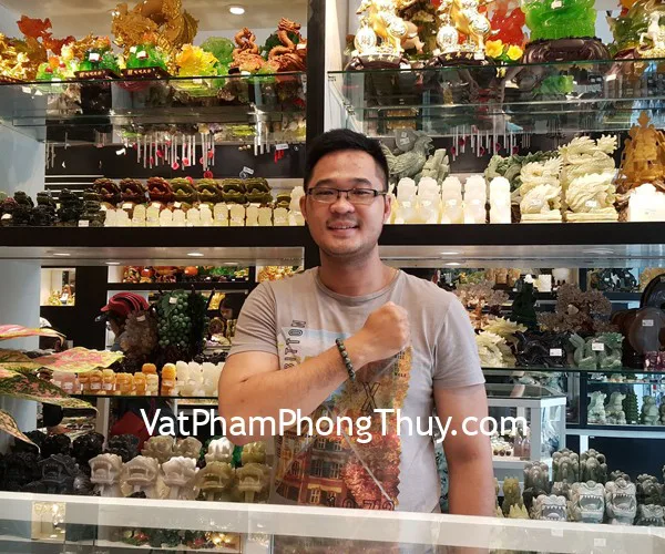 Anh Hiển - khách hàng mua chuỗi thạch anh tóc xanh A+ S6650-9471