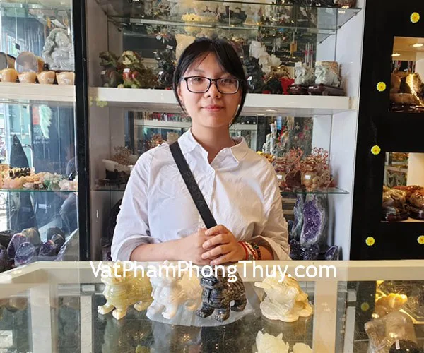 Chị Thanh - khách hàng mua Tỳ hưu Bắc Kinh đen BKD-S, Tỳ hưu Bắc Kinh trắng BKT-S, Tỳ hưu Bắc Kinh xanh BKX-S, Thiềm thừ Cẩm thạch Tây Tạng CTT-S
