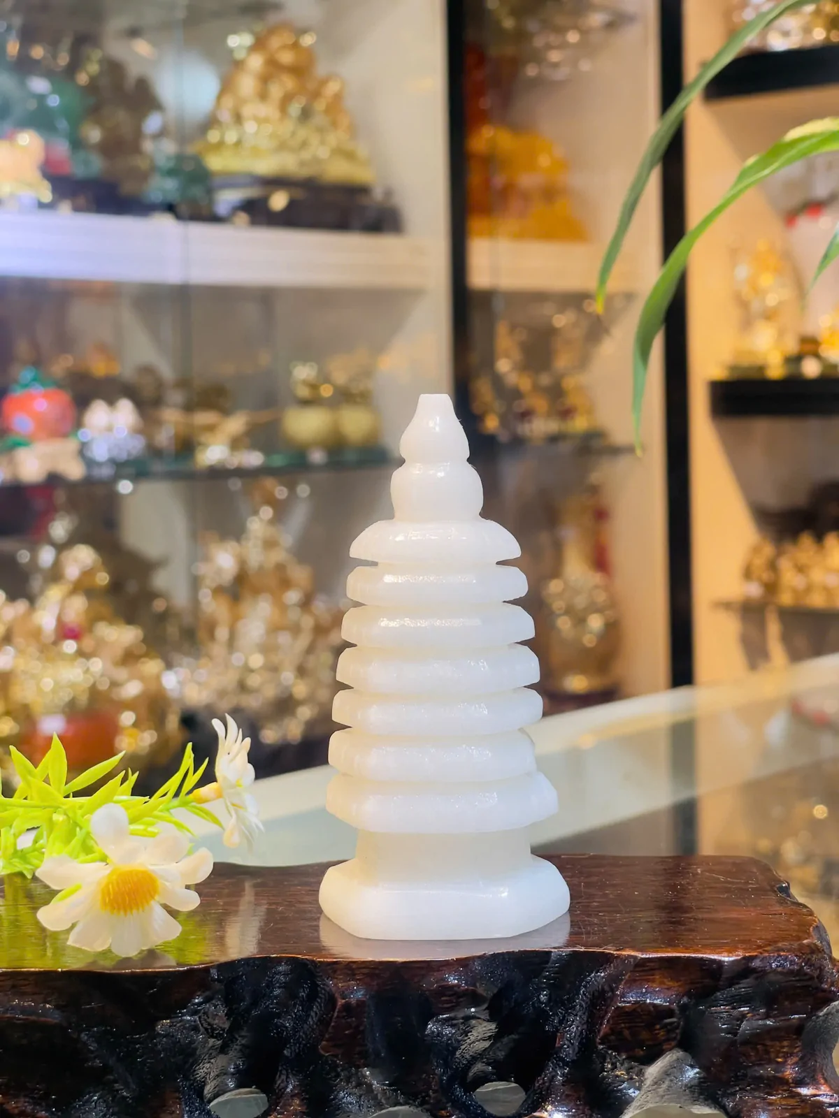 Tháp văn xương bạch ngọc 7 tầng GM067