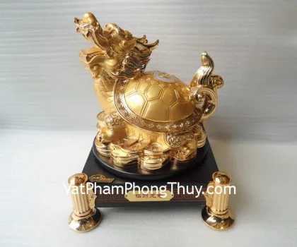 Long quy vàng cõng hồ lô vàng - thần quy thí phước H439G