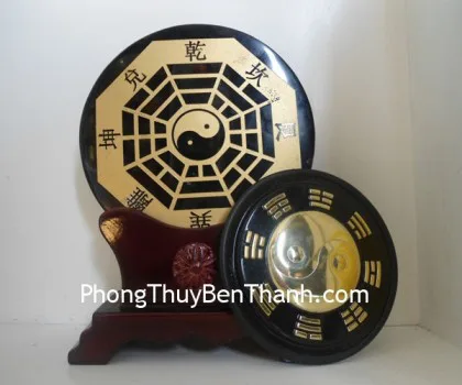 Bát quái đá hắc ngà đế gỗ DT229
