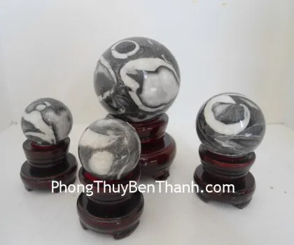 Quả cầu đá mắt mèo vân gỗ (353gr) FM183-F2-1396