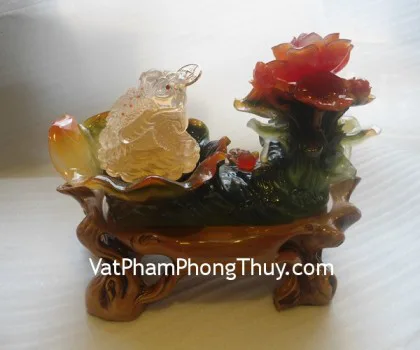 Thiềm thừ vàng trong trên lá, mẫu đơn nhỏ- Liên niên chiêu tài E079