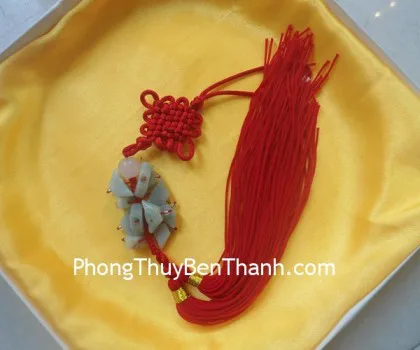 Ngọc bội treo 12 nén vàng nhỏ+1 hạt tròn Miến Điện S256