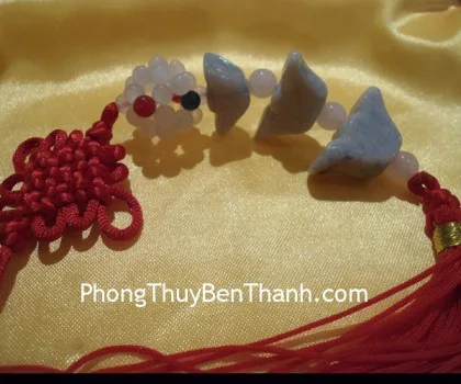 Ngọc bội treo 3 nén vàng + lồng binh an Miến Điện S283