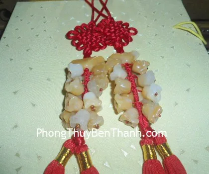 Ngọc bội 16 hoa chuông+nén vàng Hoàng Long S242