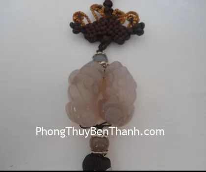 Ngọc bội 1 cặp Tỳ hưu mã não khói mới S726