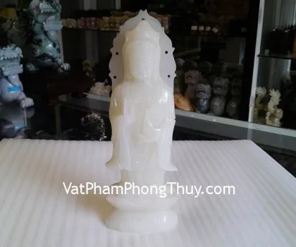 Quan âm đứng bạch ngọc M158