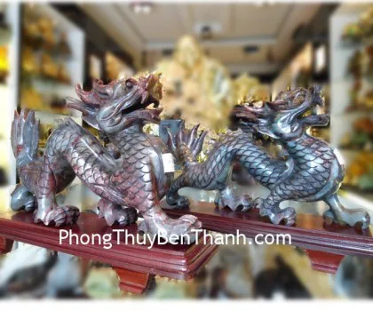 Rồng đá Tiêu Ngọc đứng trơn RTN02