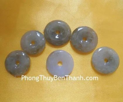Tiền ngọc bội đeo cổ tròn cẩm thạch S419