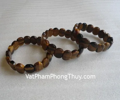Vòng tay đá mắt mèo hạt dẹp S996