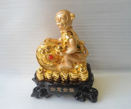 Khỉ tài lộc trên như ý - như ý kim hầu K045M