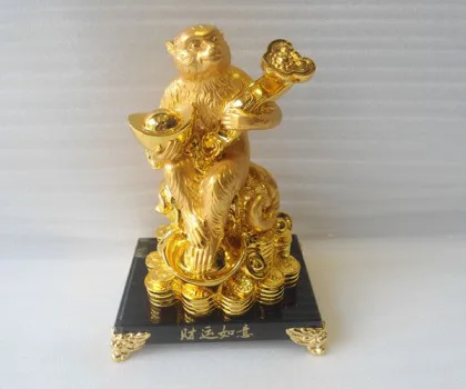 Chúa khỉ ôm nguyên bảo như ý đế thủy tinh - tài vận như ý K059M