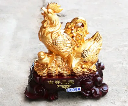 Gia đình gà trên tiền (trung) - Cát tường tam bảo G009A