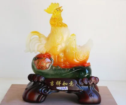 Gia đình gà trên như ý vàng ngọc - Cát tường như ý G014A