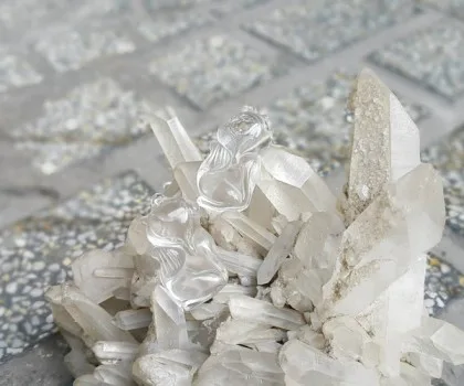Hồ ly thạch anh trắng dáng đẹp S6344