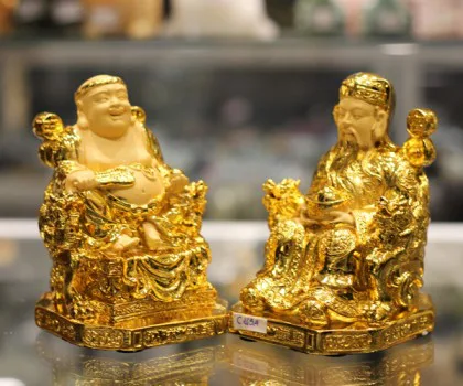 Thần tài thổ địa vàng trung - Chiêu tài tấn bảo C145A