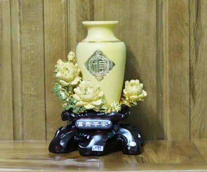 Bình sa kim trên hoa mẫu đơn - Phú quý bình an C171A
