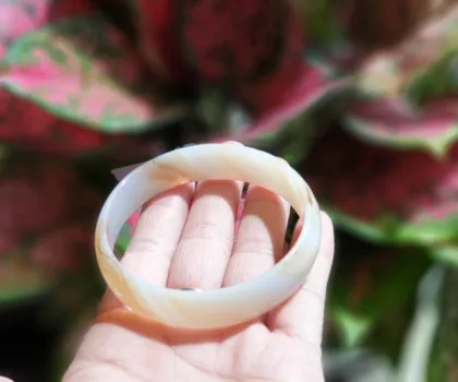 Vòng bản mã não trắng S6712